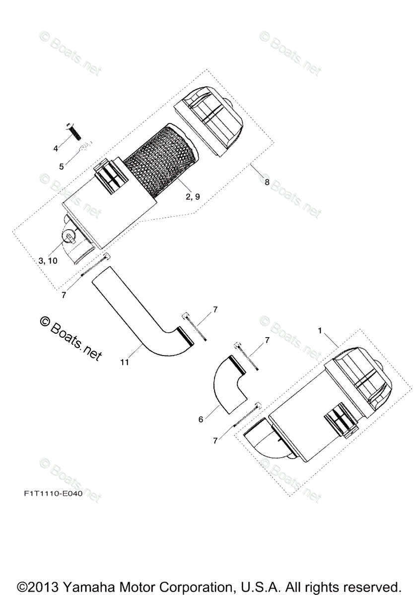Yamaha Boats 2006 OEM Parts Diagram for Intake 1