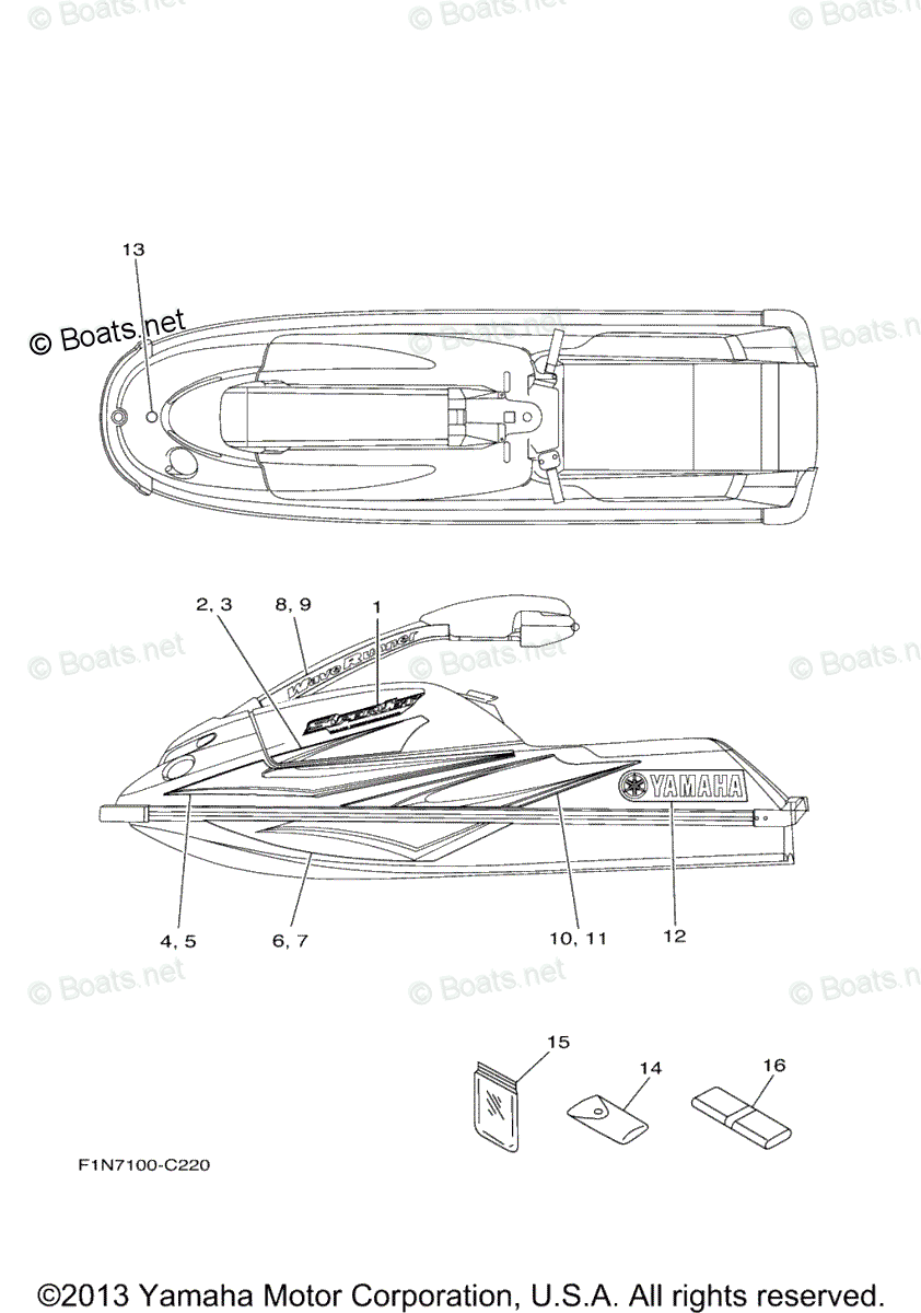 Yamaha Waverunner Parts 2005 OEM Parts Diagram for Graphics