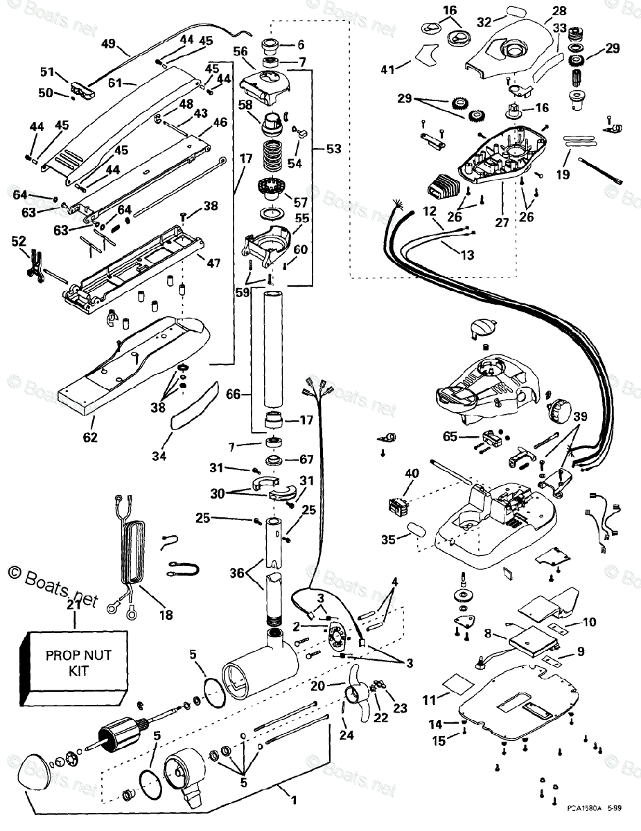 Omc Trolling Motor 24 Volt Oem Parts Diagram For Bfl4tm -- 42 In 