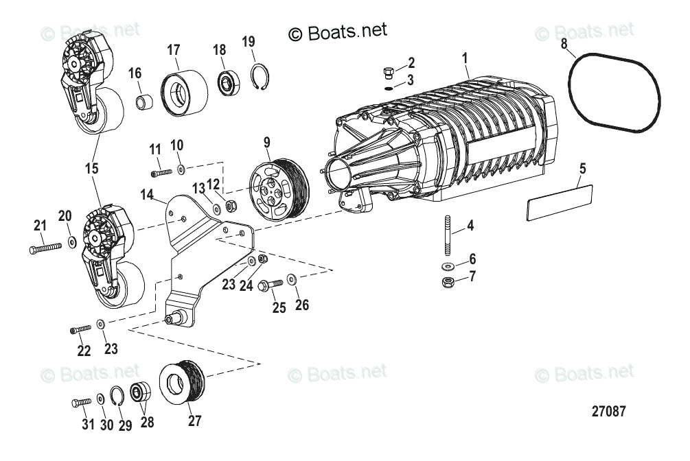 Mercury MerCruiser Sterndrive Parts by Size & Serial Engines - Gas OEM