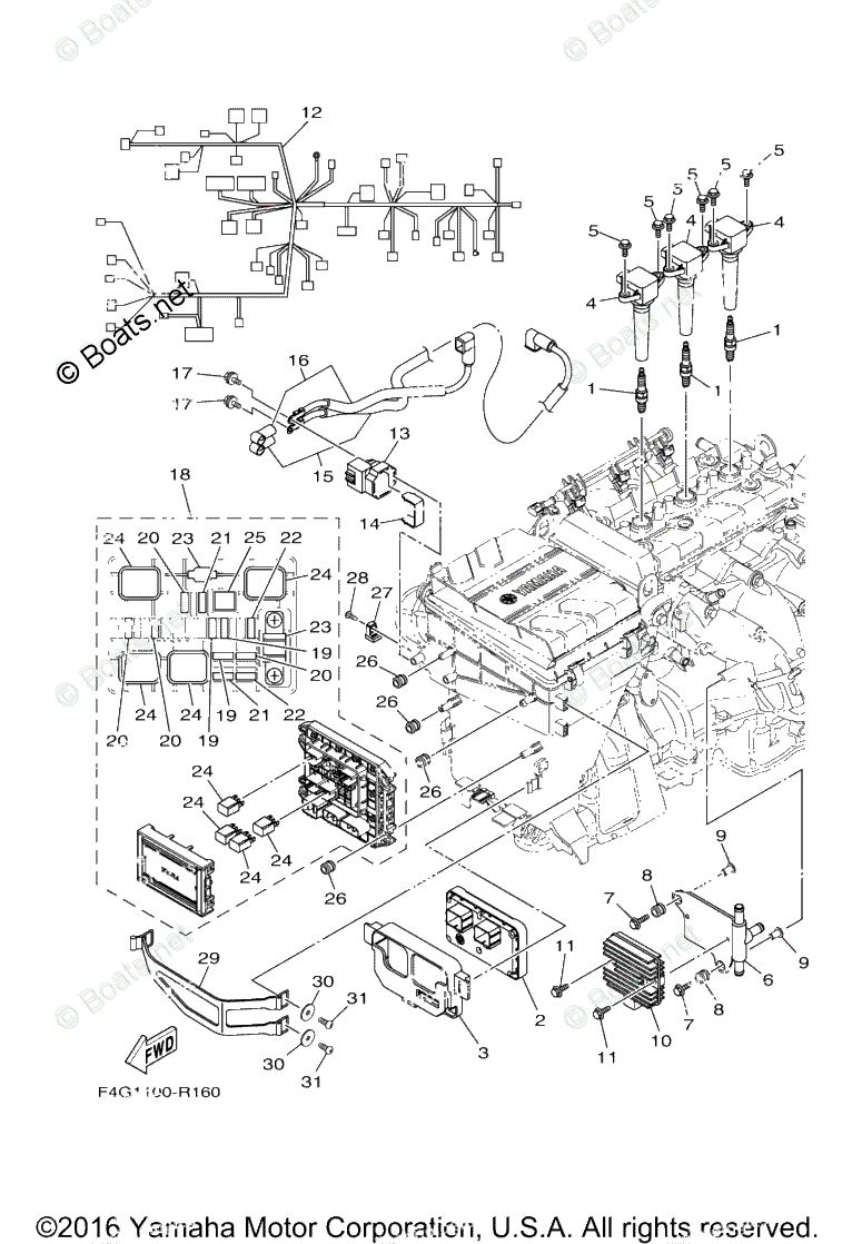 Yamaha Waverunner 2017 OEM Parts Diagram for Electrical - 1 | Boats.net