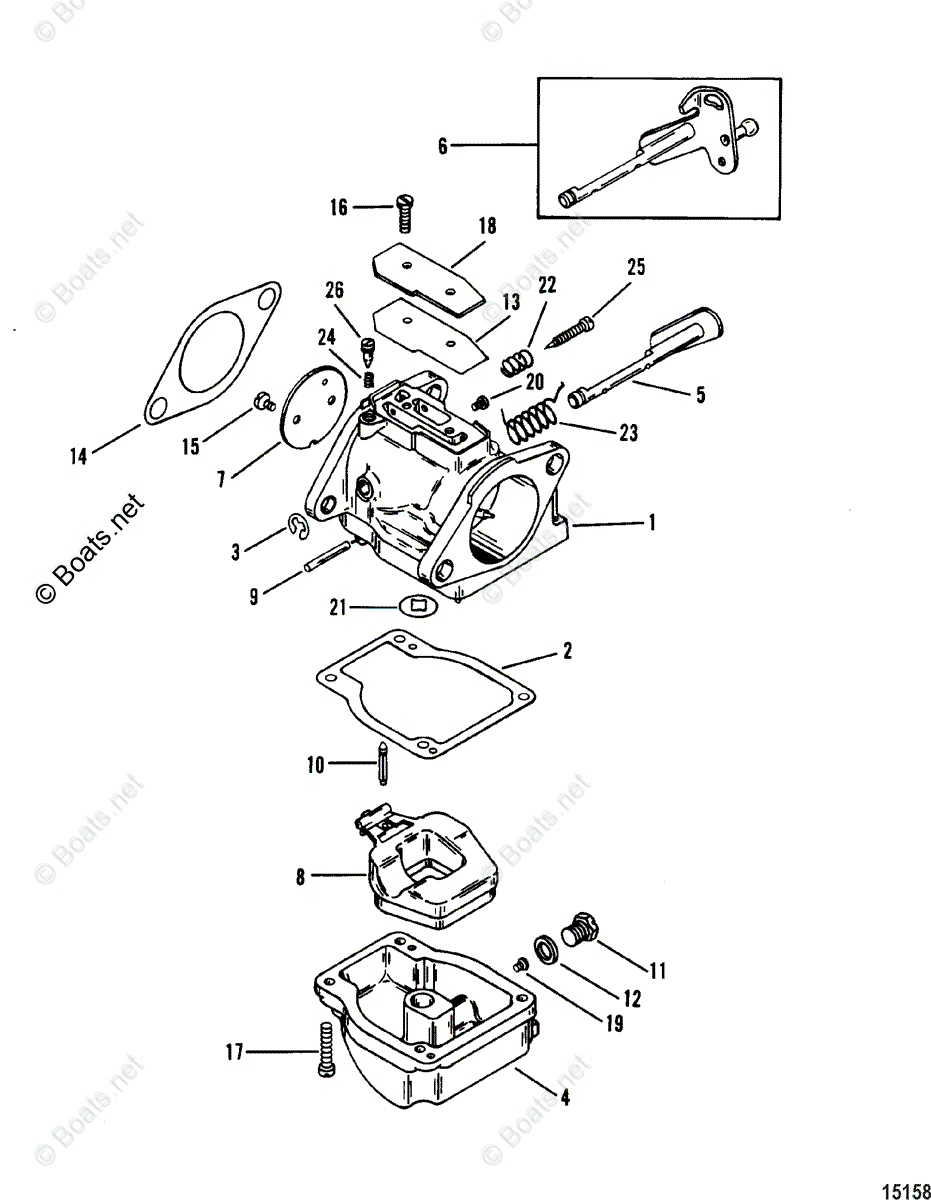 Mariner Outboard 1987 OEM Parts Diagram for CARBURETOR | Boats.net