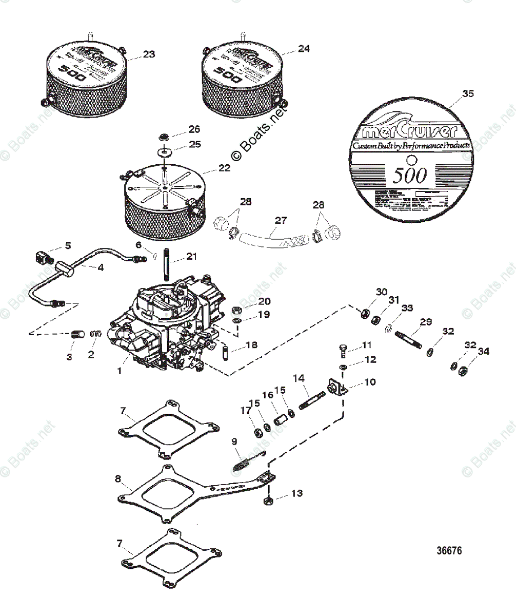 Mercury MerCruiser Sterndrive Parts by Size & Serial Engines - Gas OEM