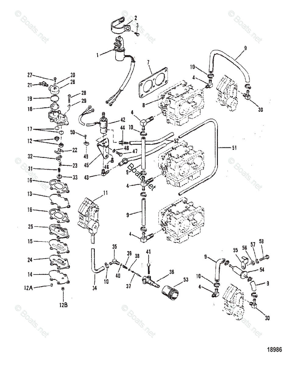 Mercury Outboard 200HP OEM Parts Diagram for Fuel Pump(Design II ...