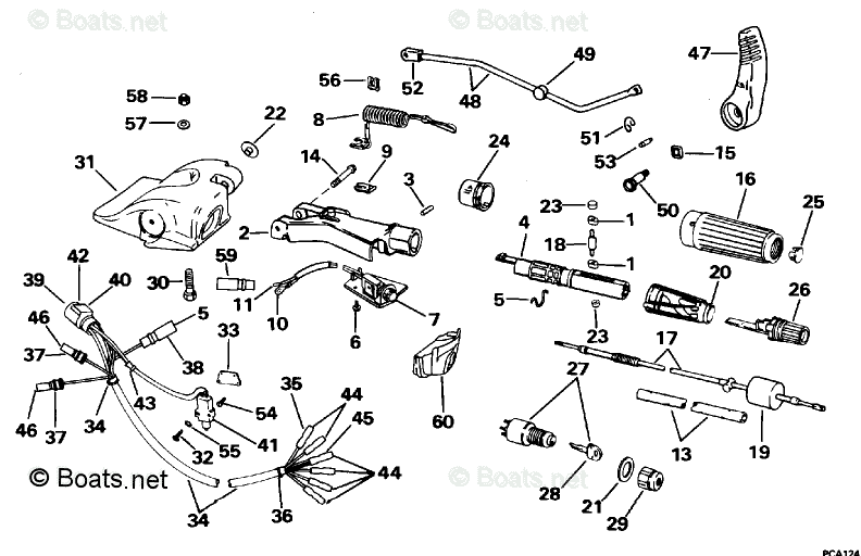 Johnson Rigging Parts & Accessories 1995 OEM Parts Diagram for Tiller ...