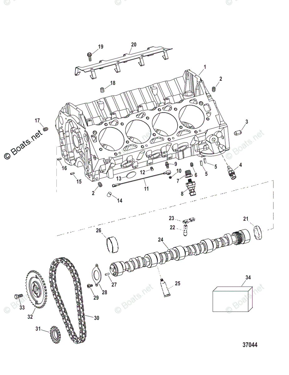 Mercury MerCruiser Sterndrive Parts by Size & Serial Engines - Gas OEM