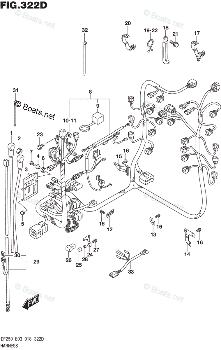 Suzuki Outboard Parts by Year 2018 OEM Parts Diagram for HARNESS