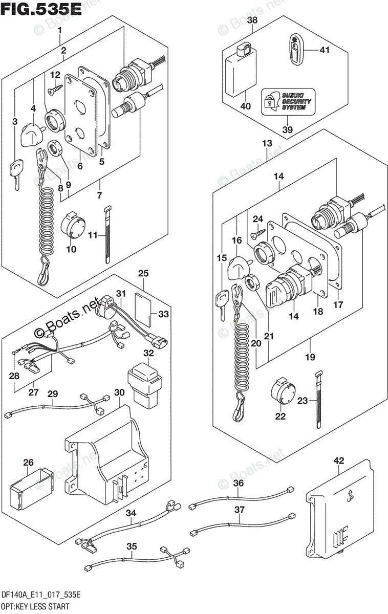 Suzuki Outboard 2017 OEM Parts Diagram for OPT:KEY LESS START (DF140AZ ...