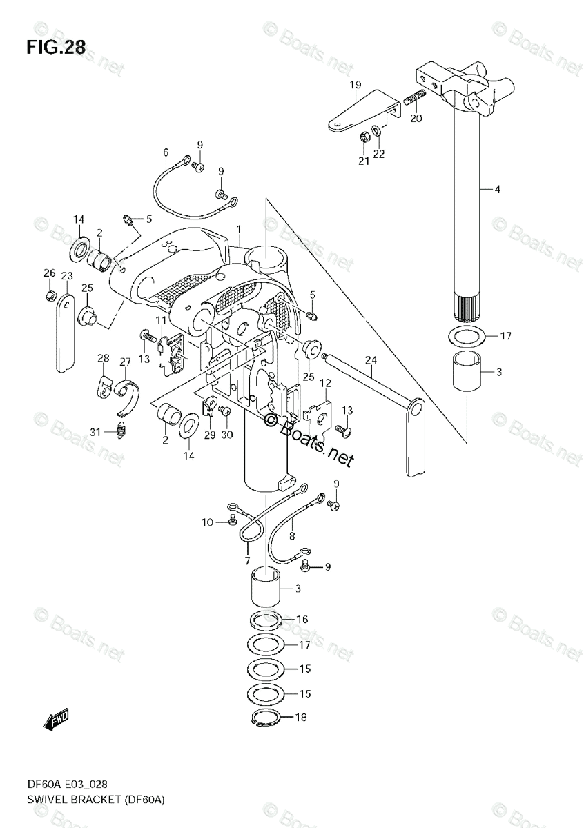 Suzuki Outboard 2010 OEM Parts Diagram for SWIVEL BRACKET (DF60A ...