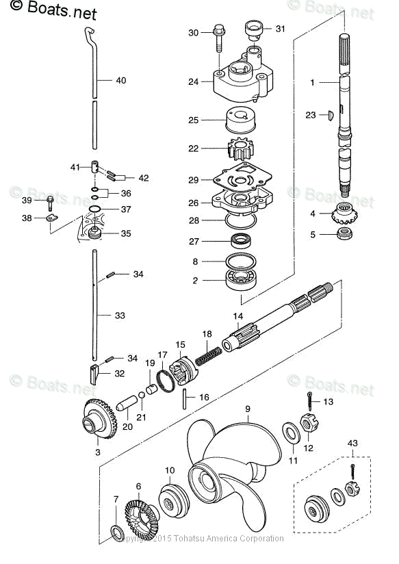 Tohatsu Outboard 2008 OEM Parts Diagram for DRIVE SYSTEM Tohatsu Outboard 2008 OEM Parts Diagram for DRIVE SYSTEM