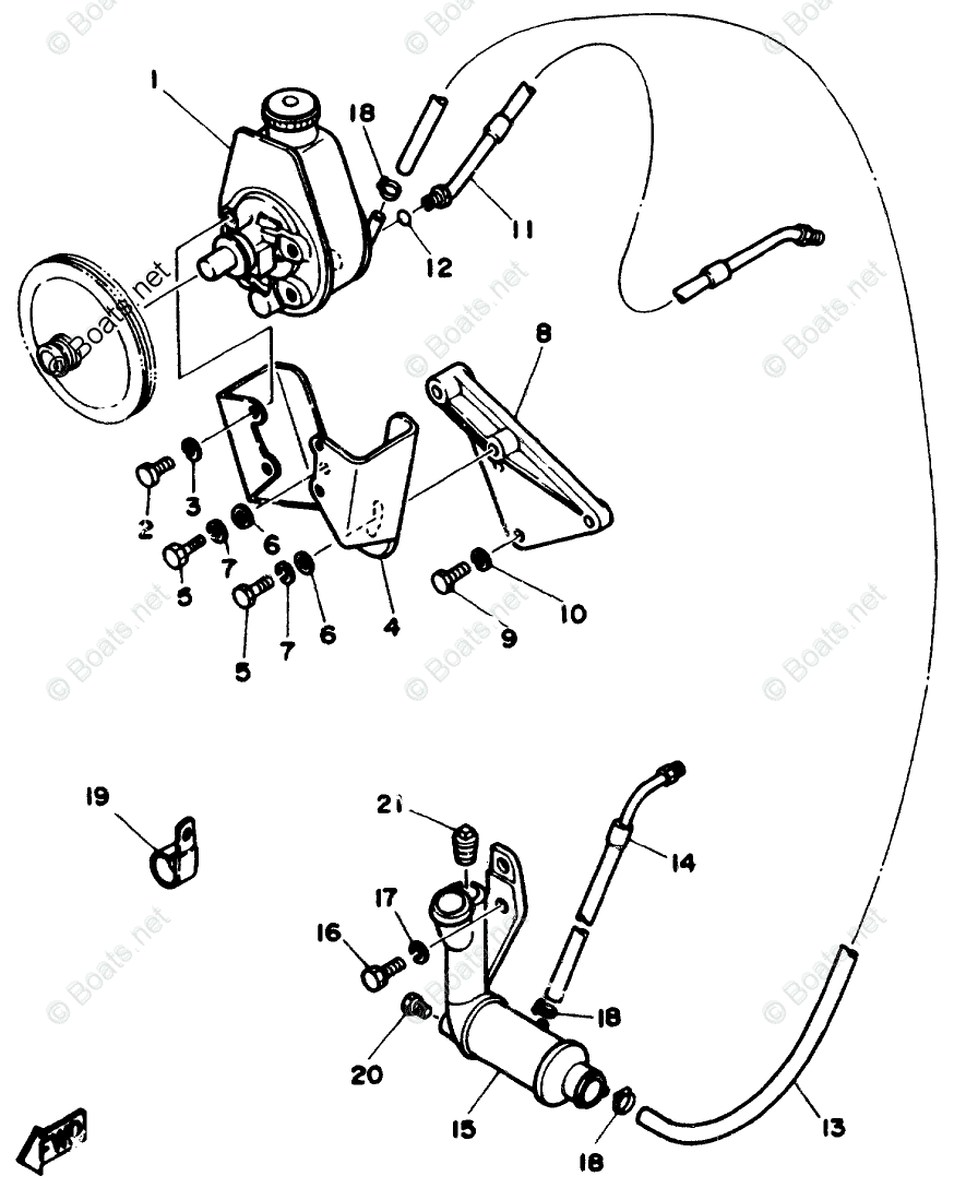 Yamaha Sterndrive 4.3L 262 CID V6 1990 OEM Parts Diagram For Power ...