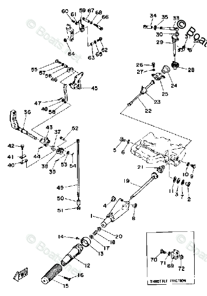 Yamaha Outboard Parts by Year 1989 OEM Parts Diagram for Control Engine