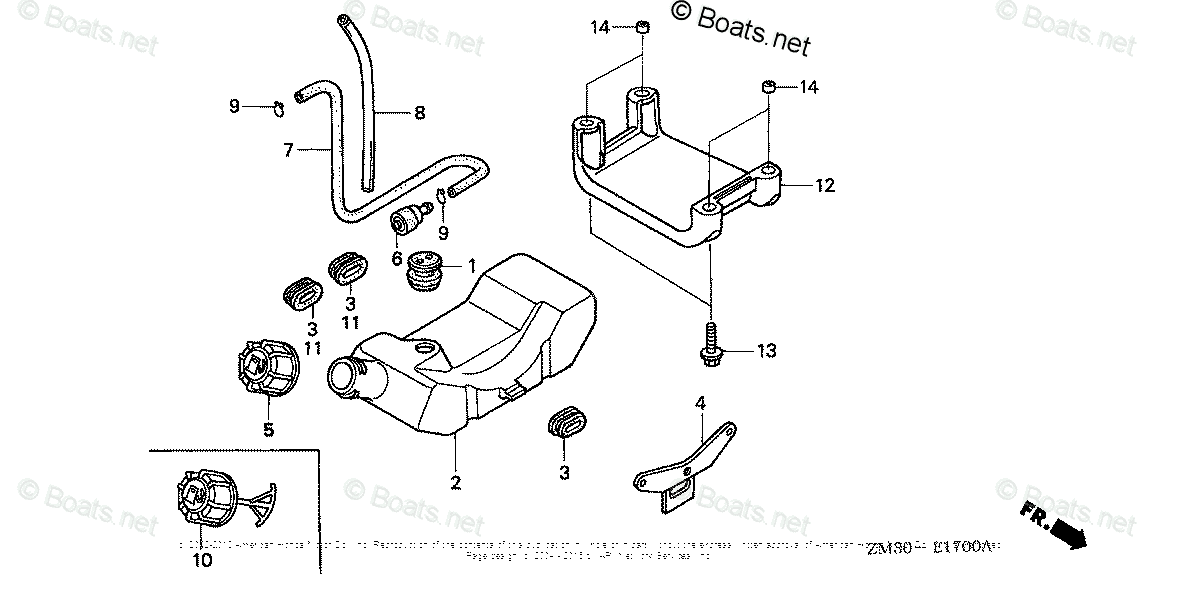たんページ Honda Small Engines GX31 OEM Parts Diagram for FUEL TANK