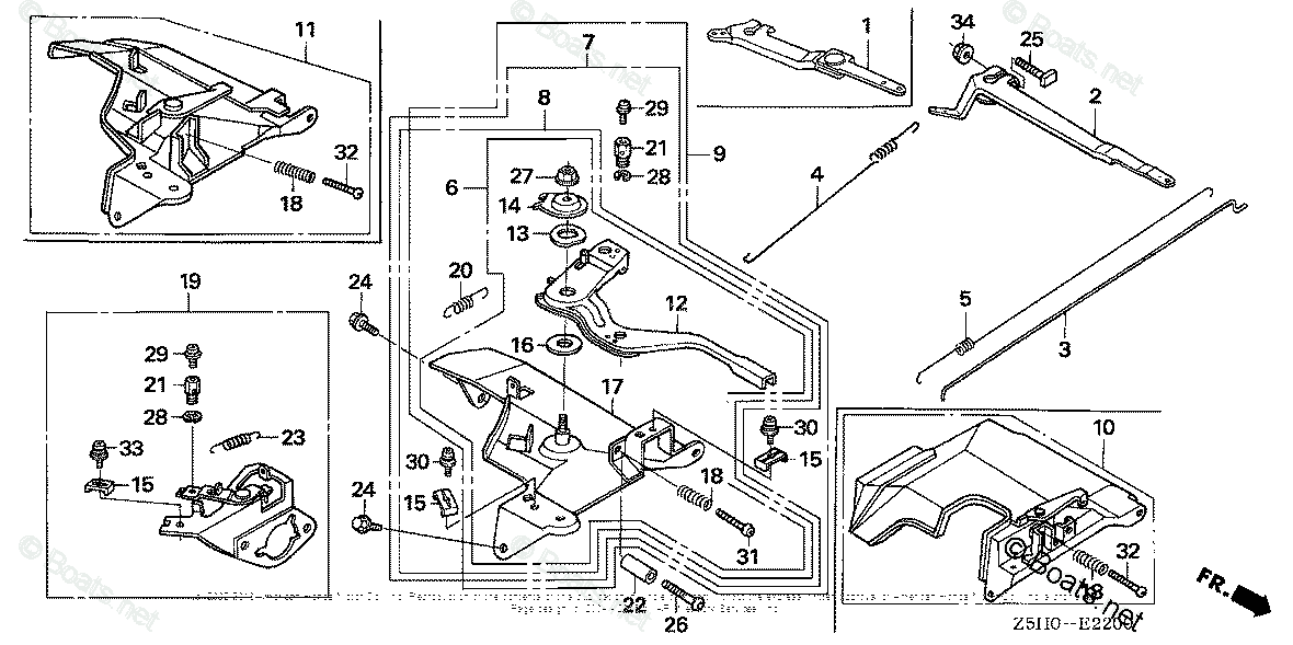 Honda Small Engine Parts GX270 OEM Parts Diagram for Control | Boats.net