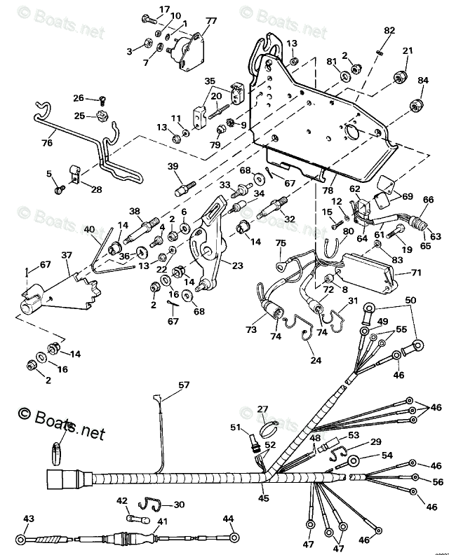 OMC Sterndrive 4.30L 262 CID V6 OEM Parts Diagram for Wire Harness ...