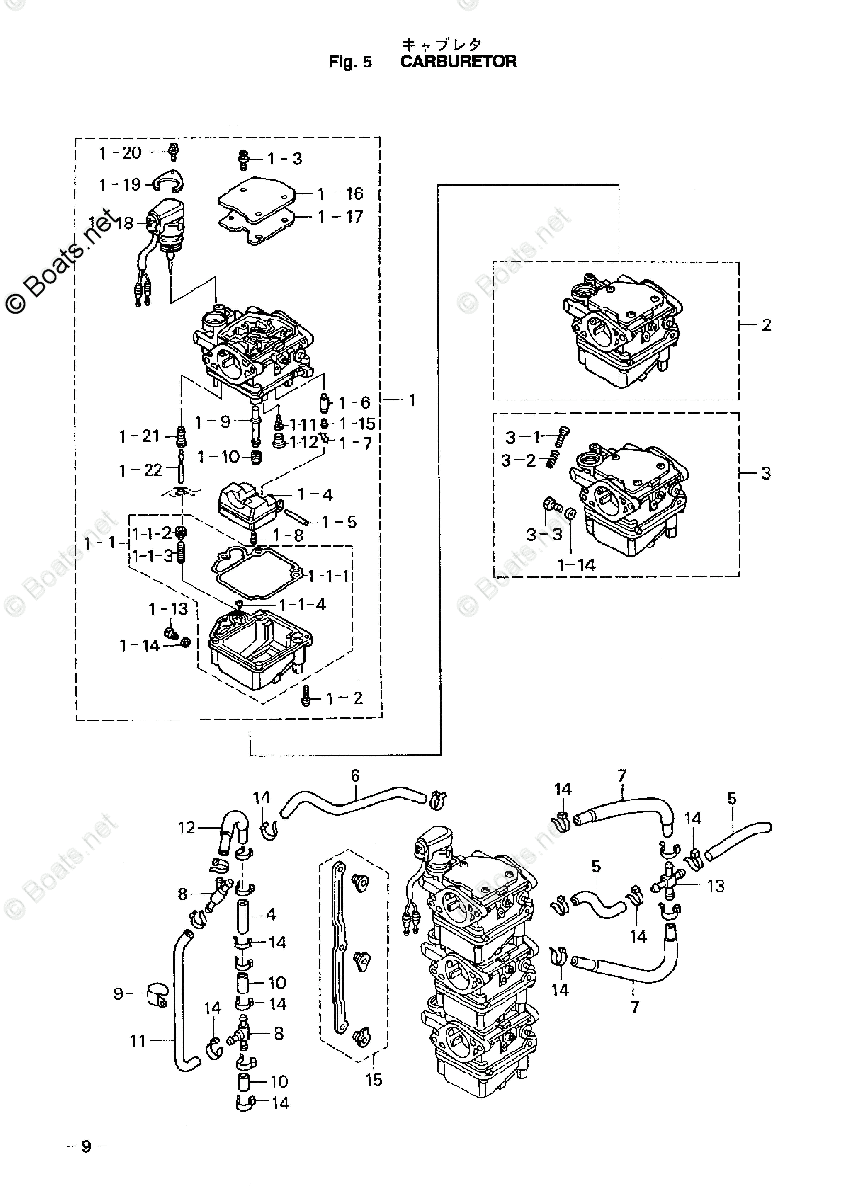 03総04 Nissan Outboard 2004 OEM Parts Diagram for CARBURETOR