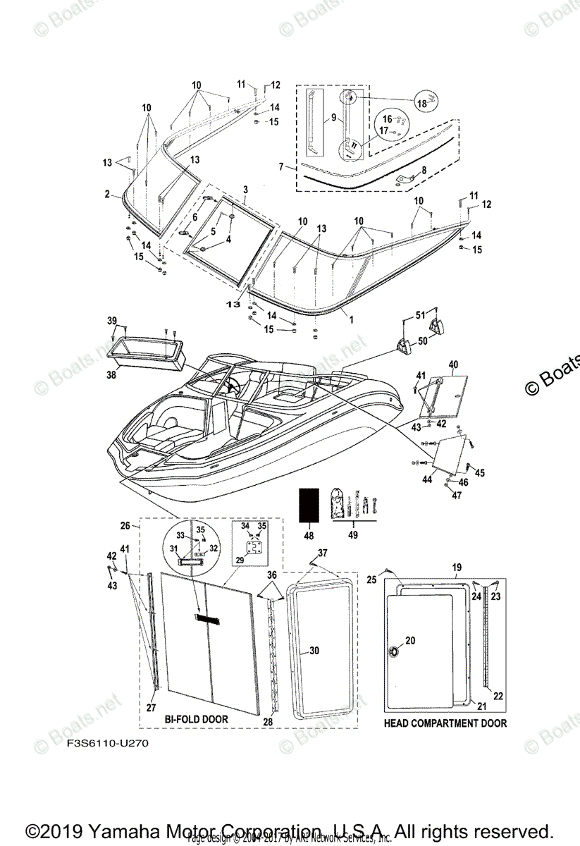 Yamaha Boats 2019 OEM Parts Diagram for Helm