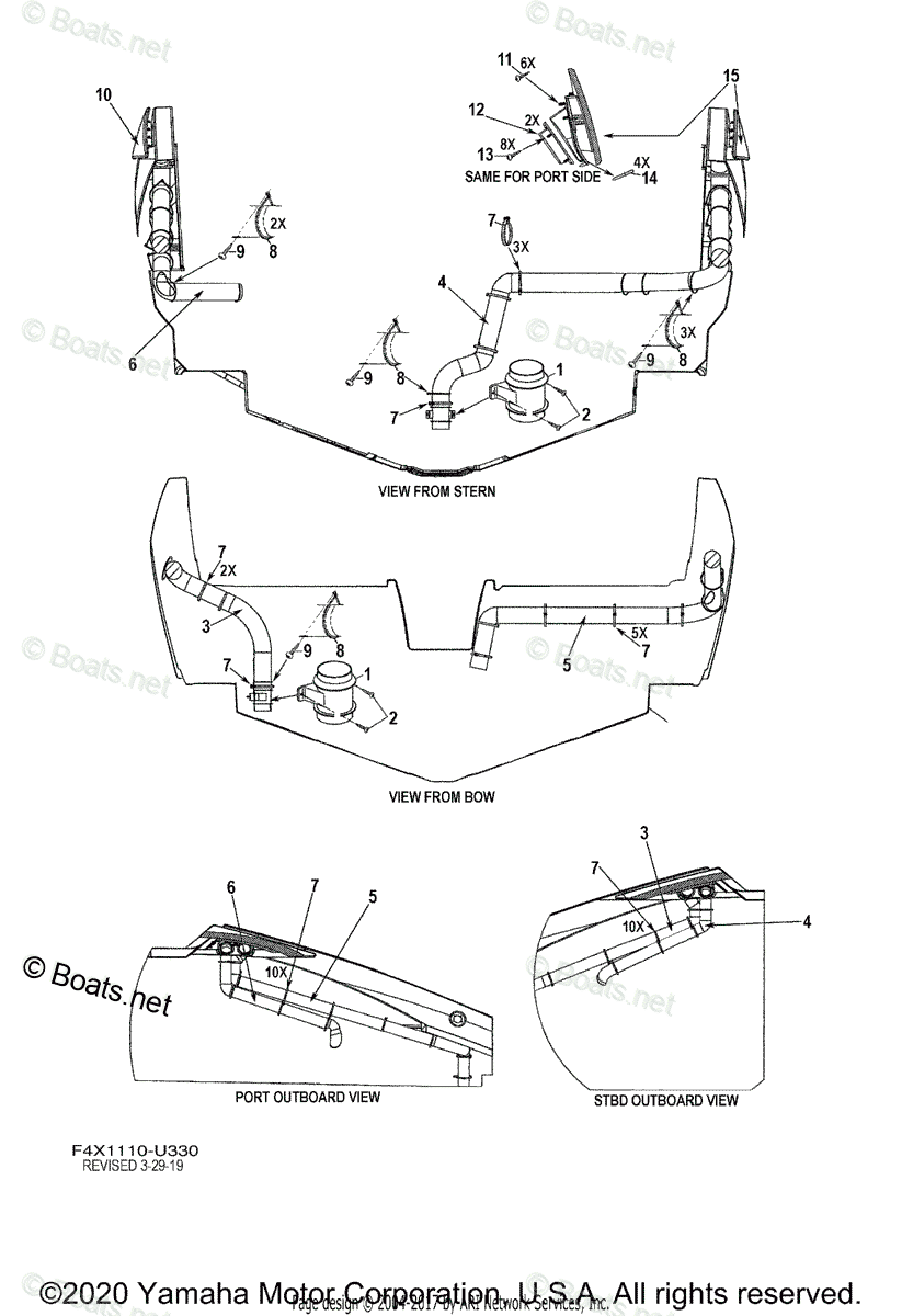 Yamaha Boats 2019 OEM Parts Diagram for Ventilation System