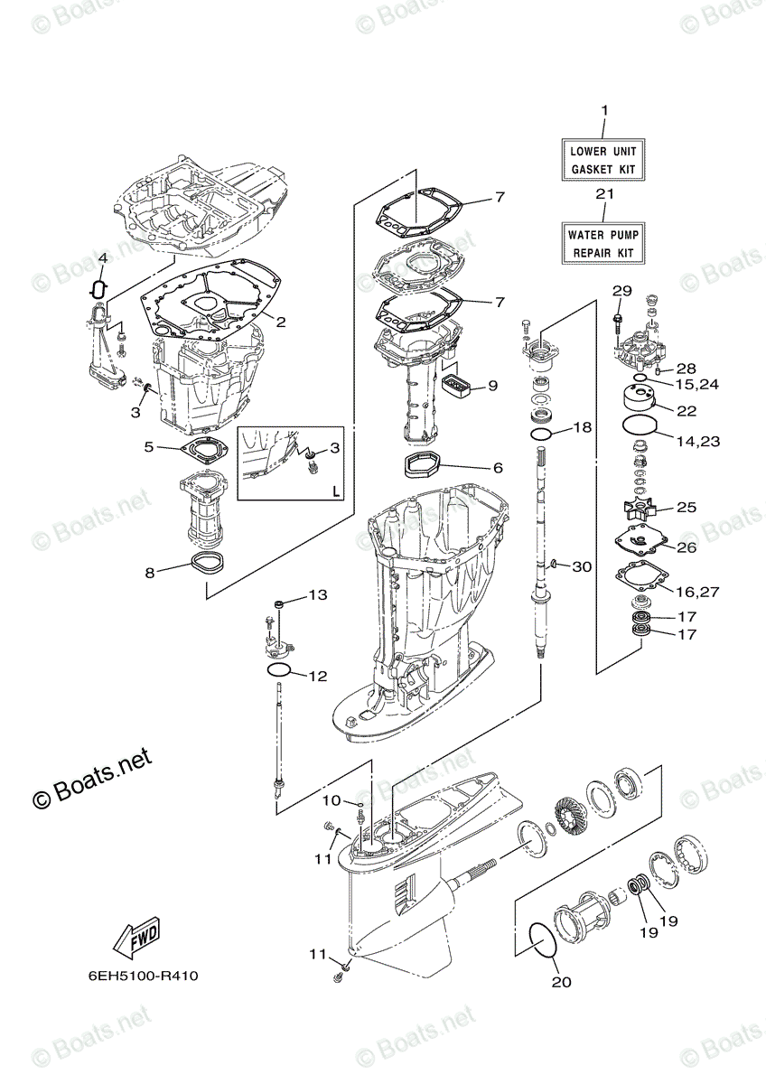 Yamaha Outboard 2017 OEM Parts Diagram for Repair Kit 2