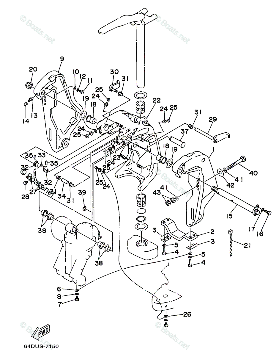 Yamaha Outboard 1997 Oem Parts Diagram For Bracket 1 