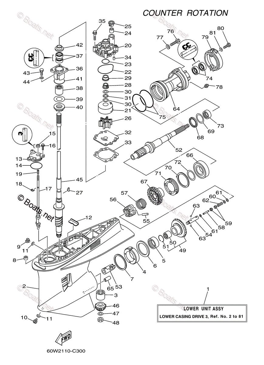 Yamaha Outboard 2004 OEM Parts Diagram for Lower Casing Drive 3 | Boats.net