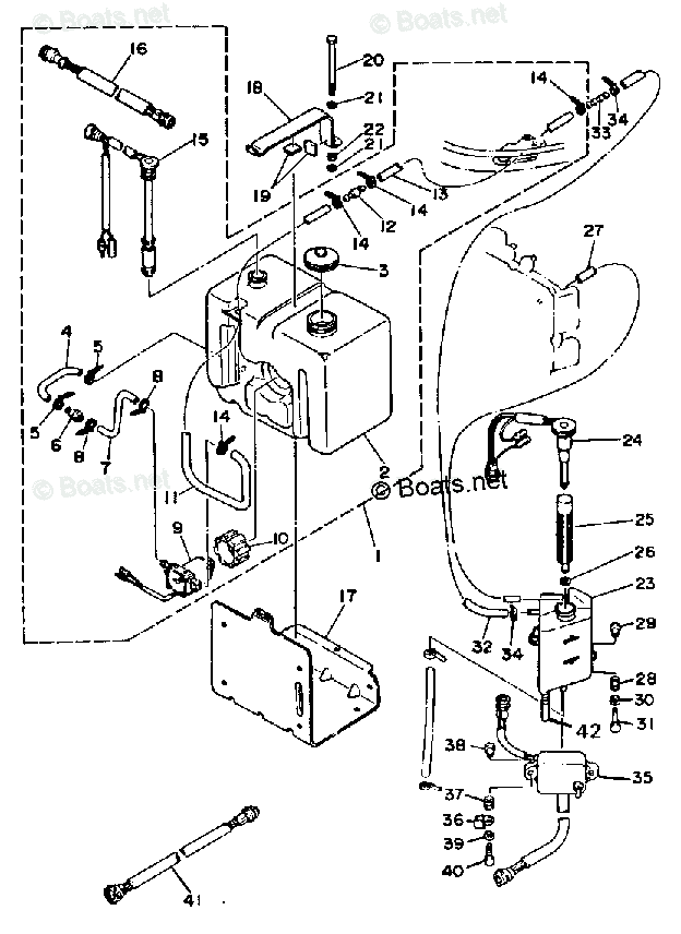 Yamaha Outboard 1989 Oem Parts Diagram For Oil Tank 