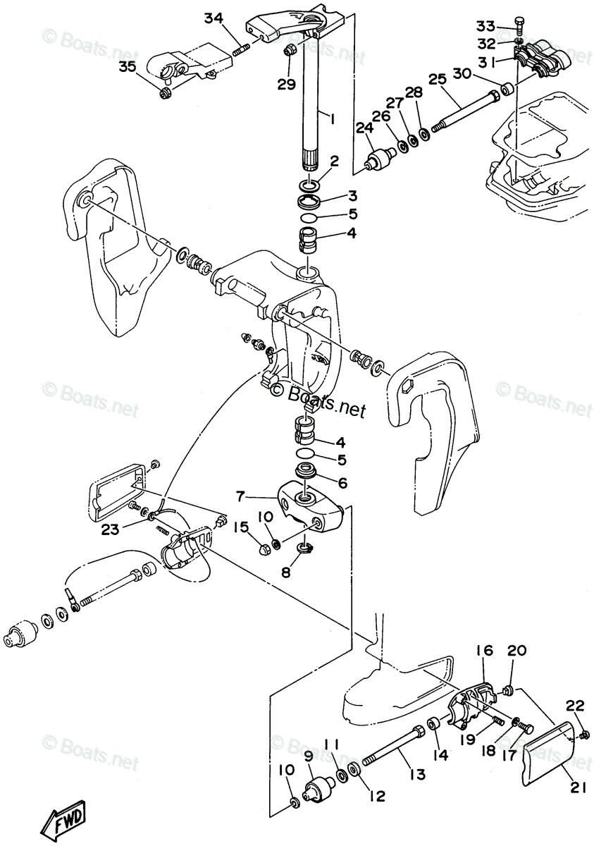 Yamaha Outboard 1995 OEM Parts Diagram For Bracket 2 Boats yamaha-outboard-1995-oem-parts-diagram-for-bracket-2-boats