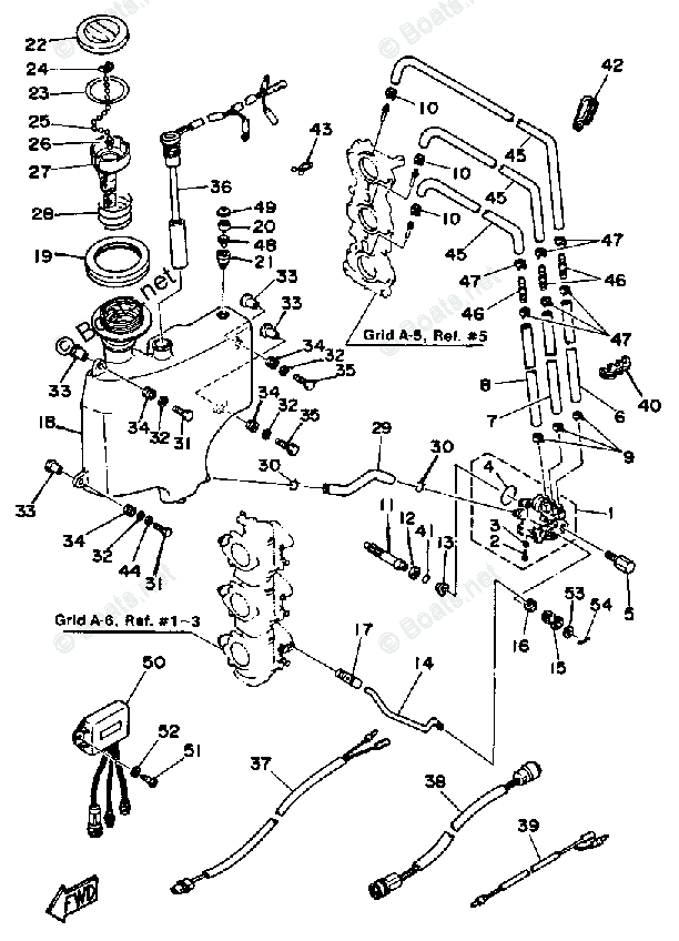 Yamaha Outboard 1987 OEM Parts Diagram for Oil Pump Tank | Boats.net