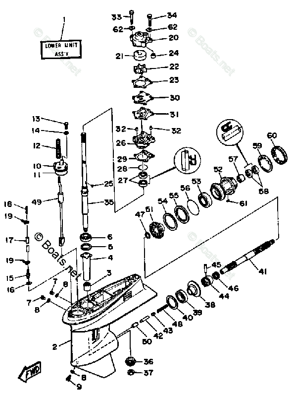 Yamaha Outboard 1989 OEM Parts Diagram for Lower - Drive 1 | Boats.net