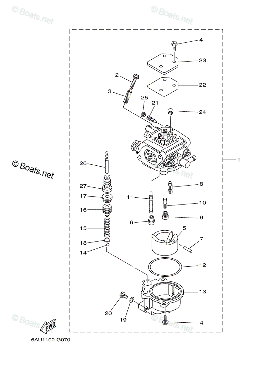 Yamaha Outboard 2007 OEM Parts Diagram for CARBURETOR | Boats.net