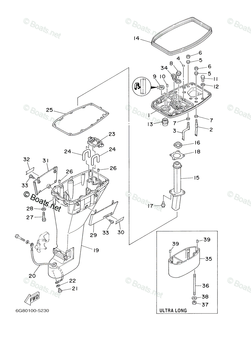 Yamaha Outboard 2000 Oem Parts Diagram For Upper Casing 2114