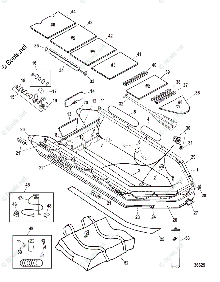 Mercury Inflatable Boats 2013 OEM Parts Diagram for Quicksilver Heavy ...