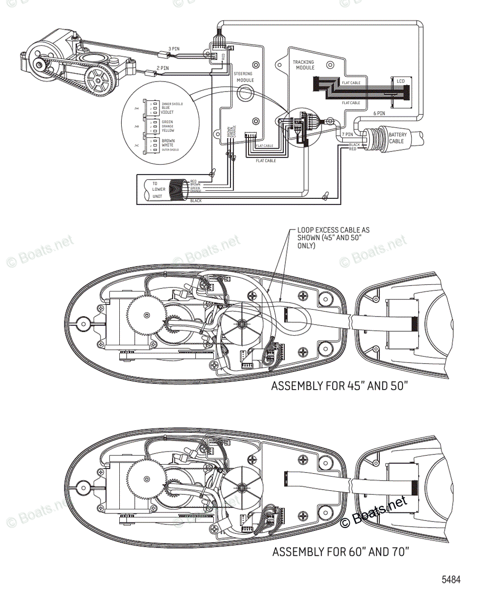 Motorguide Trolling Motor MotorGuide PTSv Series OEM Parts Diagram for