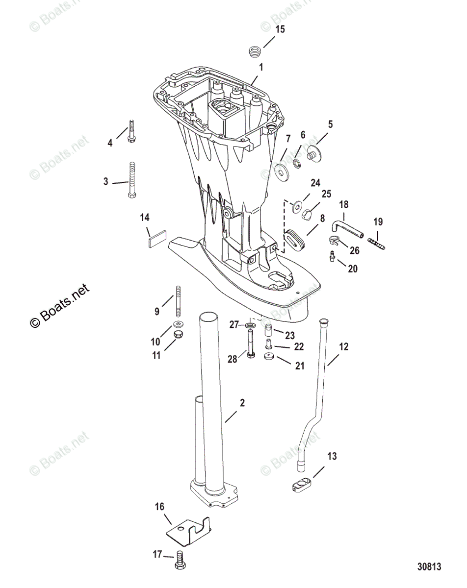 Mercury Outboard 50HP OEM Parts Diagram For DRIVESHAFT HOUSING | Boats.net