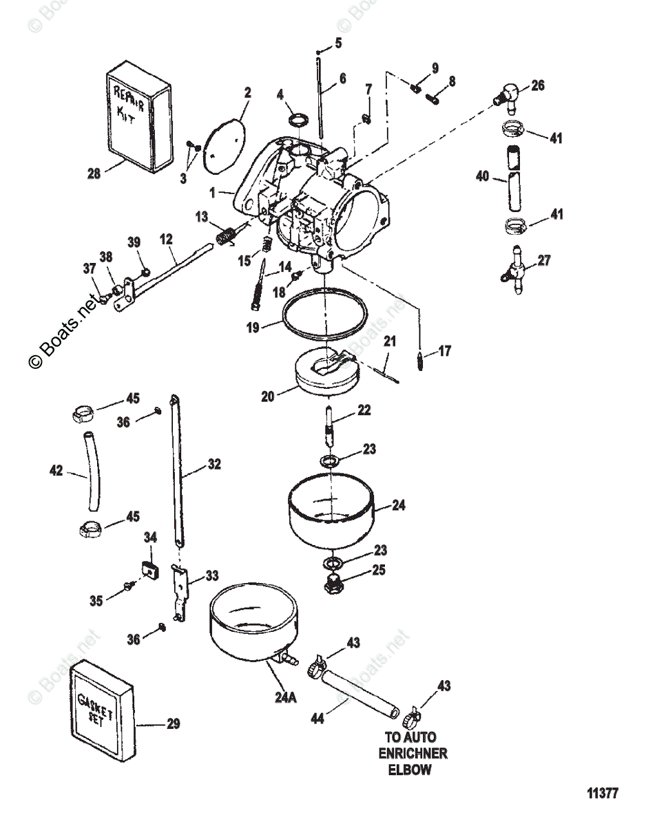 Mercury Sportjet Jet Drive 120HP OEM Parts Diagram for CARBURETOR ...