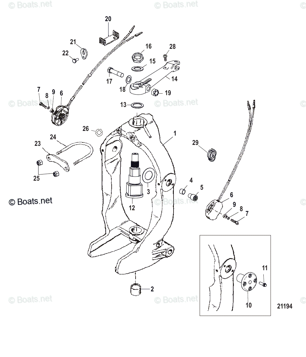 Mercruiser Sterndrive Transoms OEM Parts Diagram for GIMBAL
