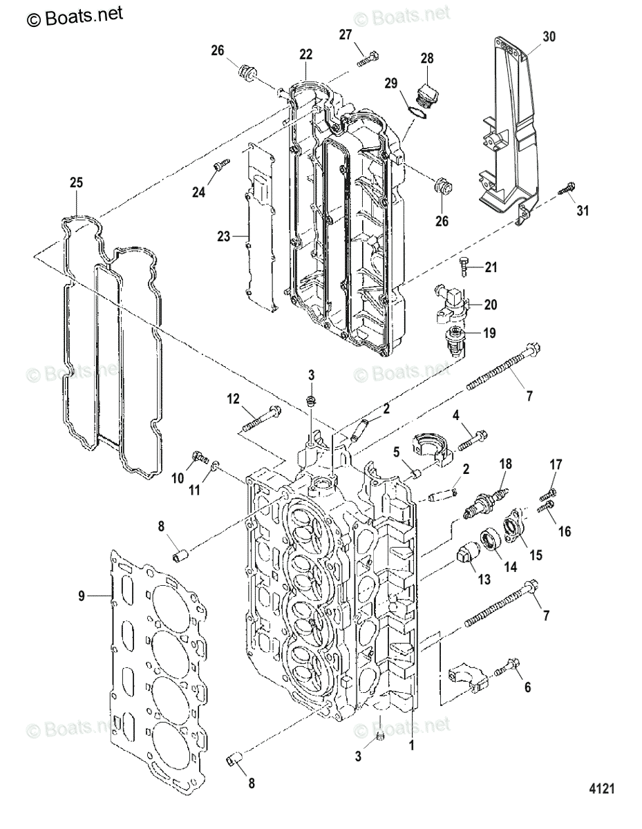 Mercury Outboard 115HP OEM Parts Diagram For CYLINDER HEAD | Boats.net