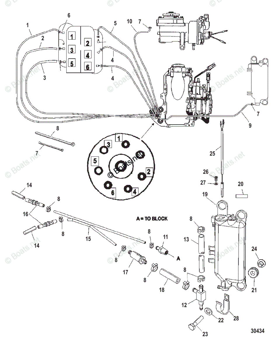 Mercury Outboard 150HP OEM Parts Diagram for Oil Injection Components ...