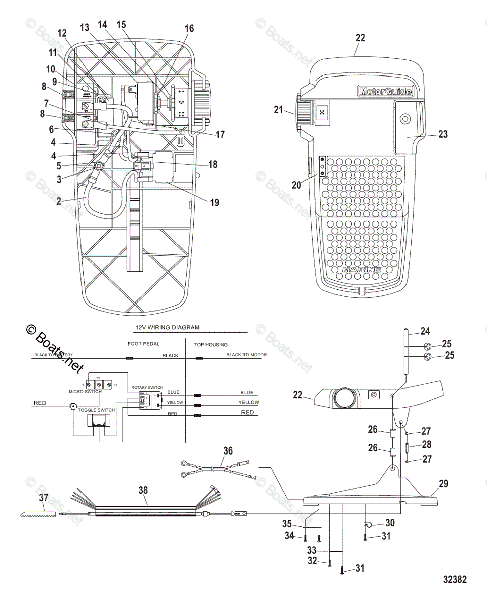 Trolling Motor Pro Series OEM Parts Diagram for