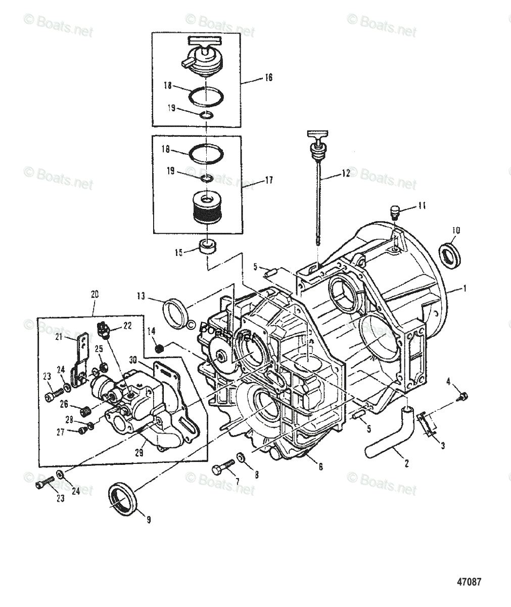 Mercruiser Inboard Gas Engines OEM Parts Diagram for TRANSMISSION (800 ...