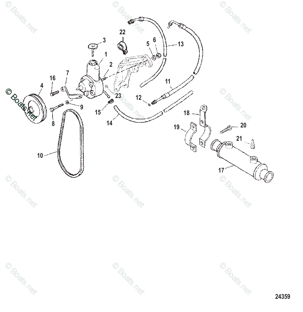 Mercruiser Sterndrive Gas Engines OEM Parts Diagram for Power Steering