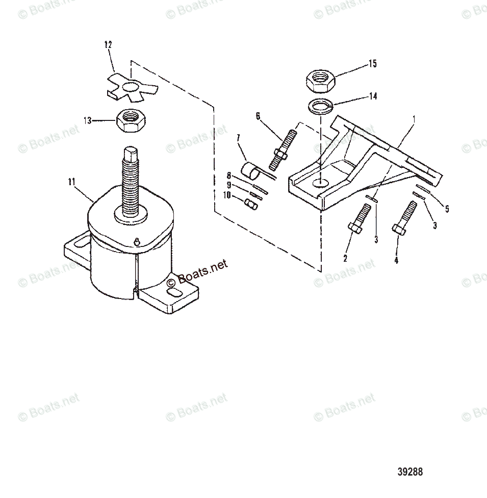 Mercruiser Sterndrive Gas Engines OEM Parts Diagram For ENGINE MOUNTING ...