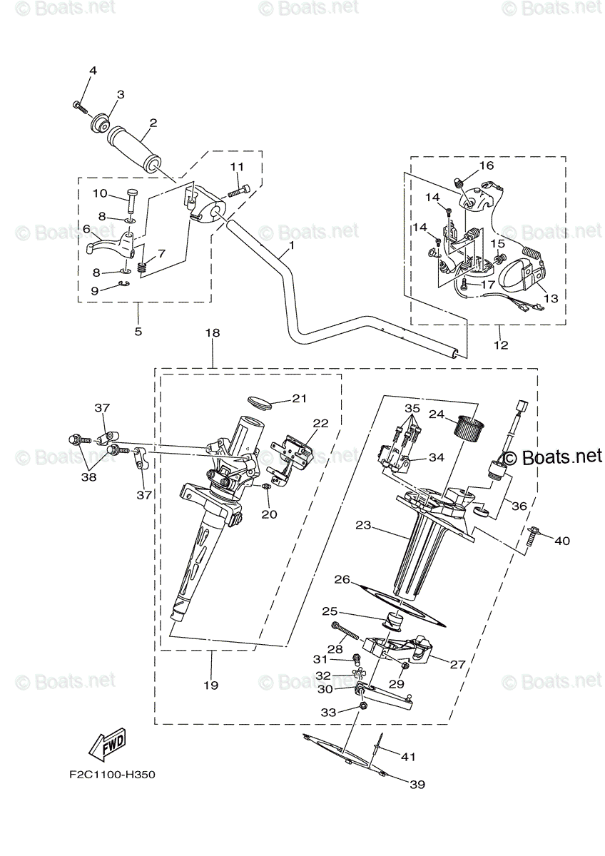 Yamaha Waverunner 2012 OEM Parts Diagram for Steering 1