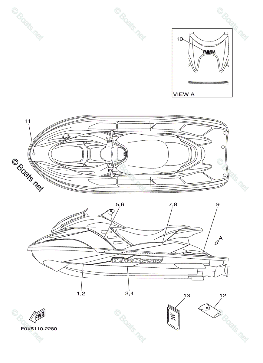 Yamaha Waverunner 2002 OEM Parts Diagram for Graphics | Boats.net