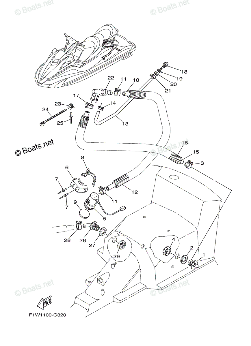 Yamaha Waverunner 2008 OEM Parts Diagram for Bilge Pump