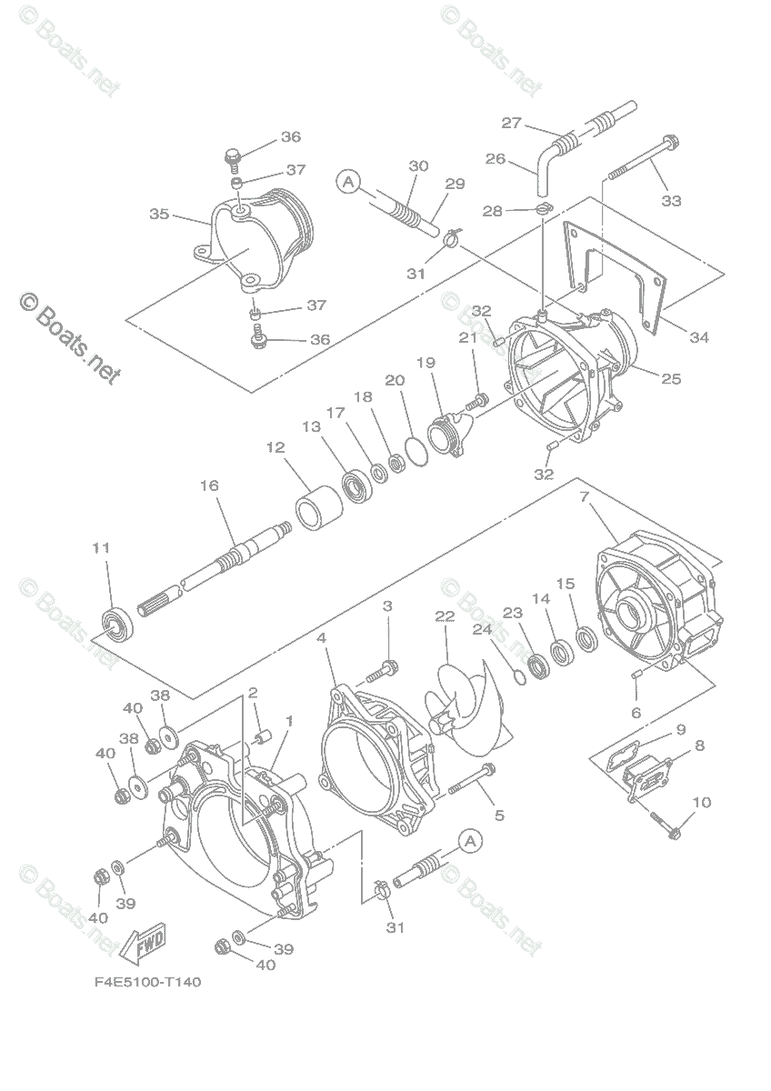 Yamaha Waverunner 2018 OEM Parts Diagram for Jet Unit 1
