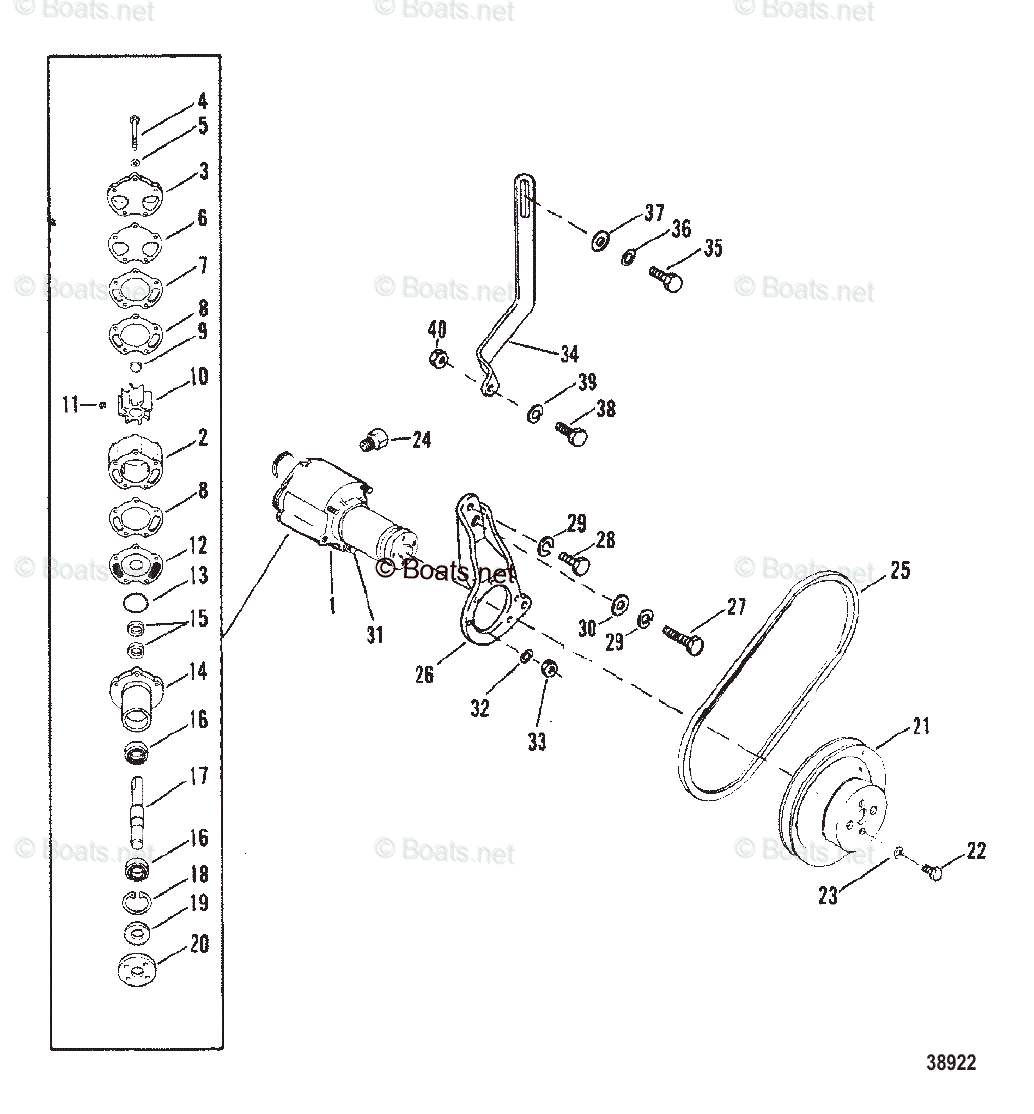 Mercruiser Inboard Gas Engines OEM Parts Diagram for SEA WATER PUMP