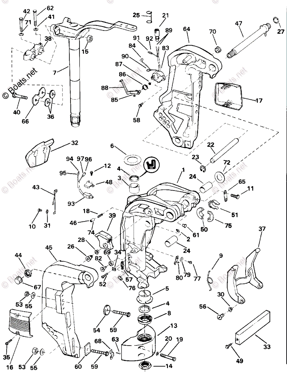 Johnson Outboard 1993 OEM Parts Diagram for Midsection