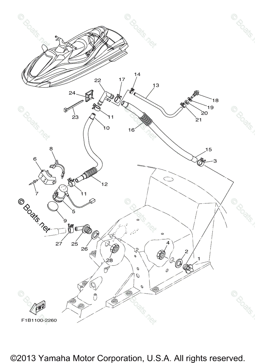 Yamaha Waverunner 2002 OEM Parts Diagram for Bilge Pump