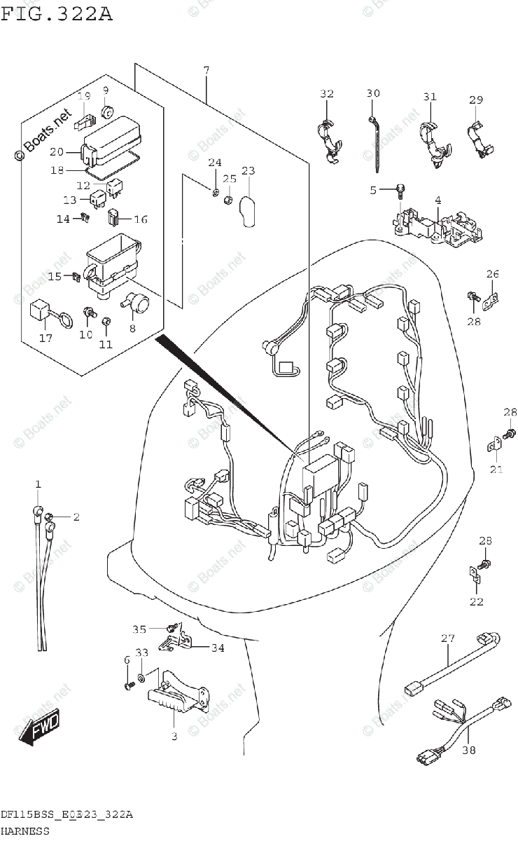 Suzuki Outboard 2023 OEM Parts Diagram for HARNESS | Boats.net
